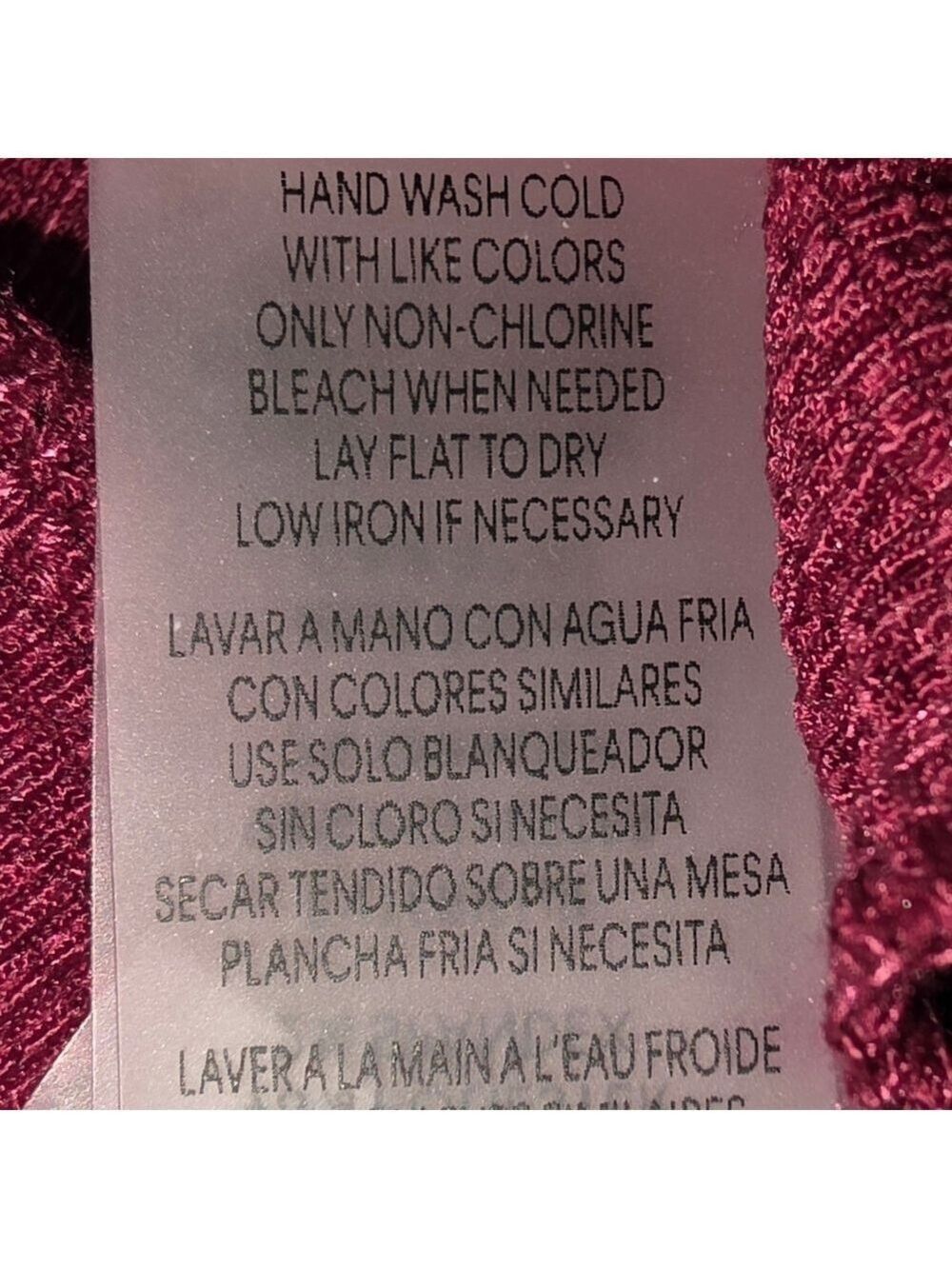 Calvin Klein Burgundy Ribbed Wrap Top XL #BL6 - Picture 4 of 9